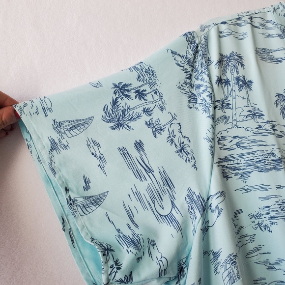 Lands End Dress Women 1X‎ Short Sleeve Plus Beach Print Cover Up Sail 16W 18W - Picture 6 of 16